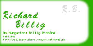 richard billig business card
